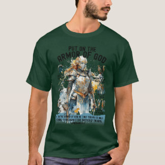 Doe het volledige wapenrusting van God aan Schild T-shirt