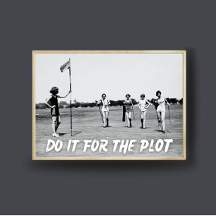 Doe het voor de plot kunst, retro golf meisje foto poster