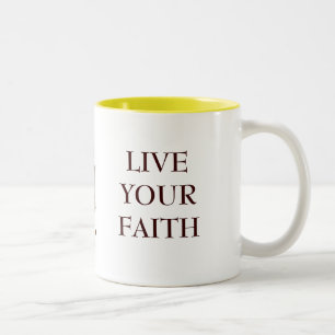 Doe het...Voor het kruis, LEVEN JE FAITH Tweekleurige Koffiemok