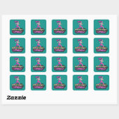 Doe het voor jezelf, vrouw lopen vierkante sticker (Vel)