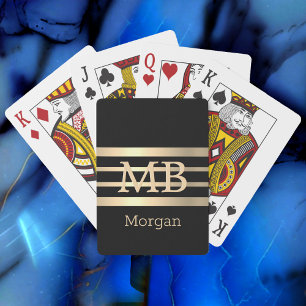 Doe-het-zelf 3D gouden monogram/naam, zwart/gouden Pokerkaarten