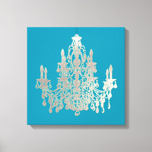 Doe-het-zelf-achtergrond/nep zilveren kroonluchter canvas afdruk