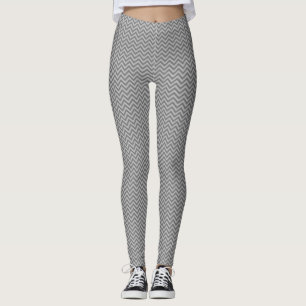 Doe-het-zelf BG LG Chevron ZigZag Streep Grijs .5x Leggings