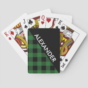 Doe-het-zelf BG Zwart Buffalo Plaid 2 Vette Drieho Pokerkaarten