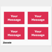 Doe het zelf Crimson en White Text Sjabloon Rechthoekige Sticker (Vel)