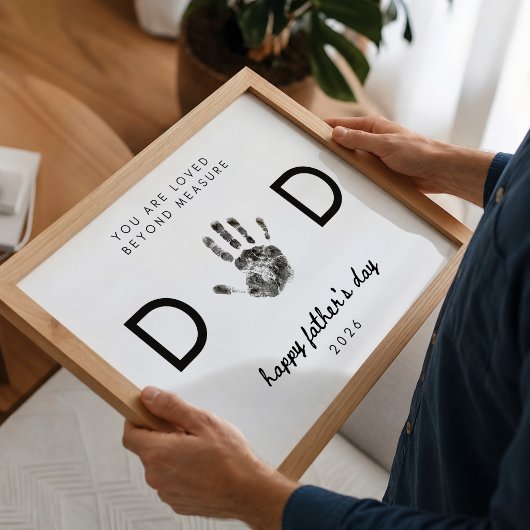 Doe-het-zelf handafdruk Vader Vaderdag Poster