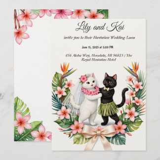 Doe-het-zelf Hawaiaanse kattenbruiloft Kaart