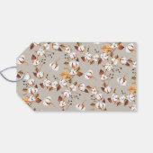 Doe-het-zelf herfstbladeren witte bloem bruidsdouc cadeaulabel (Achterkant Horizontaal)