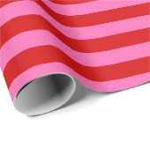 Doe-het-zelf Kleur 1” Preppy Streep Roze Rood Cadeaupapier (Rol Hoek)