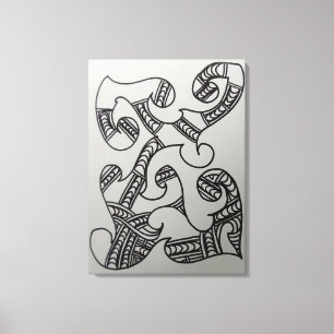 Doe-Het-Zelf Kleur Het Zelf Maori Motief Canvas Afdruk