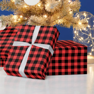 Doe-het-zelf kleuren Buffalo Plaid Tartan SM SV Bk Cadeaupapier