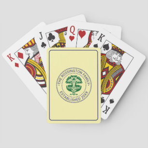 Doe-het-zelf kleuren herten onder boom familienaam pokerkaarten