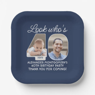 Doe-het-zelf kleuren • Kijk wie 40 is Verjaardagsf Papieren Bordje