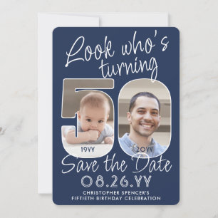 Doe-het-zelf kleuren • Kijk wie 50 Verjaardagsfees Save The Date