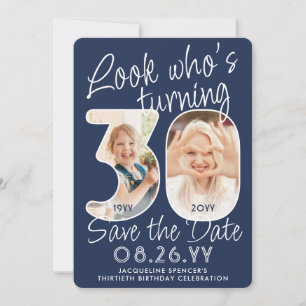 Doe-het-zelf kleuren • Kijk wie er 30 Verjaardagsf Save The Date