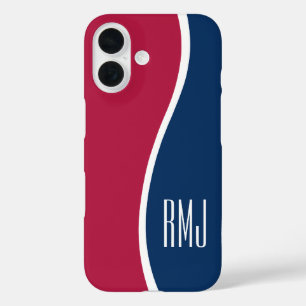Doe-het-zelf kleuren moderne gemonoogrammeerde kro iPhone 16 hoesje