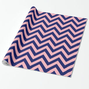 Doe-het-zelf marineblauw enorme Chevron ZigZag pat Cadeaupapier