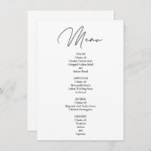 Doe-het-zelf modern minimalistisch diner menu (Voorkant / Achterkant)