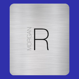 Doe-het-zelf monogram naam, Zwart Grijs, Geborstel Muismat