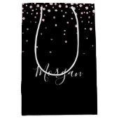 Doe-het-zelf naam Witte Script Vallende Roze Diama Medium Cadeauzakje (Voorkant)