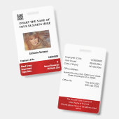 Doe-het-zelf pasje voor werknemers, wit rood verti badge (Voor- en achterkant)