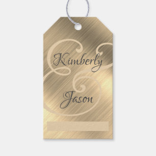 Doe-het-zelf Zijn/Haar Script Namen, Tan/Grijs, Ge Cadeaulabel