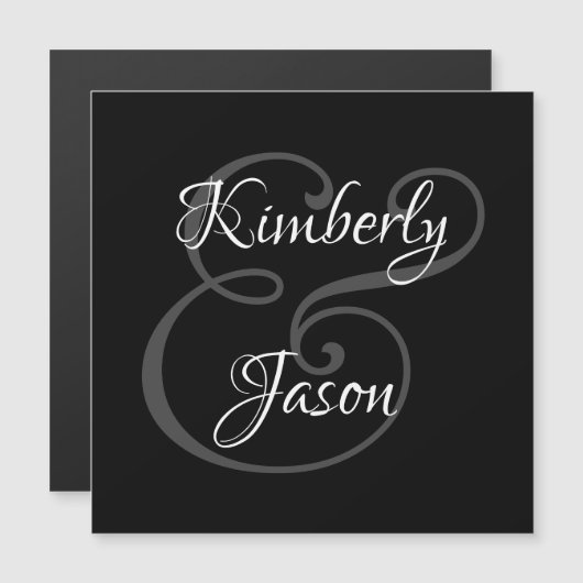 Doe-het-zelf Zijn & Haar Script Namen, Wit & Grijs (Voorkant / Achterkant)