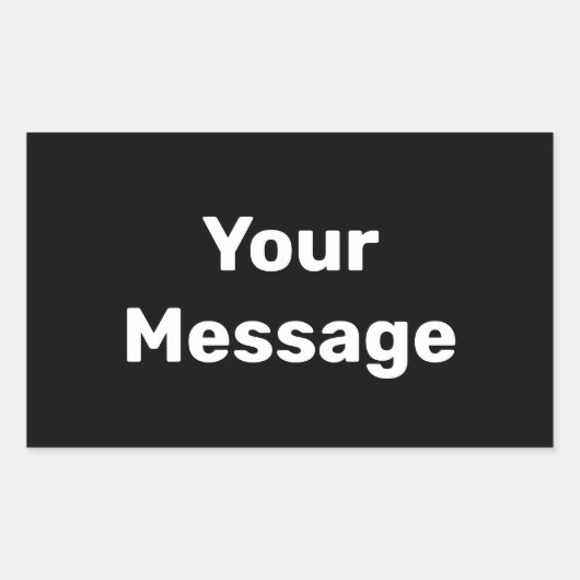 Doe het zelf zwart met White Text Sjabloon Rechthoekige Sticker (Voorkant)