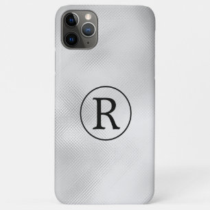 Doe-het-zelf zwarte monogram in cirkel, grijs glas iPhone 11 pro max hoesje