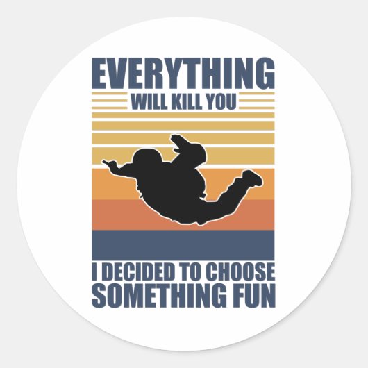 Doe iets anders met Skydiving Gift Idee Ronde Sticker (Voorkant)