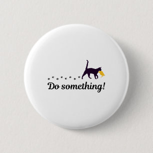 Doe iets grappigs Cat Trump Hair Presidential Elle Ronde Button 5,7 Cm
