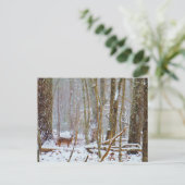 Doe in the snow, Deer in Lake Arrowhead Briefkaart (Staand voorkant)