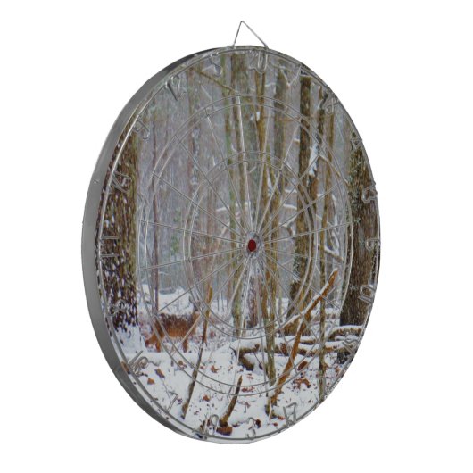 Doe in the snow, Deer in Lake Arrowhead Dartbord (Voorkant Links)