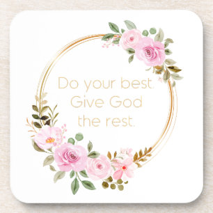 Doe je best om God de rest te geven - Christelijk Bier Onderzetter