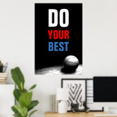 Doe je beste zwart-wit basketbal poster (Thuiskantoor)