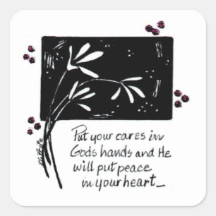 Doe je Cares in Gods handen Vierkante Sticker