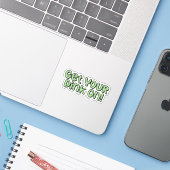 Doe je drankje aan! Groen pickleball Sticker (Laptop met iPhone)