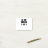 "Doe je gehoorapparaat in!!!" Post-it® Notes (Op bureau)