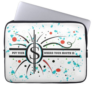 Doe je geld waar je mond QUOTE is Laptop Sleeve