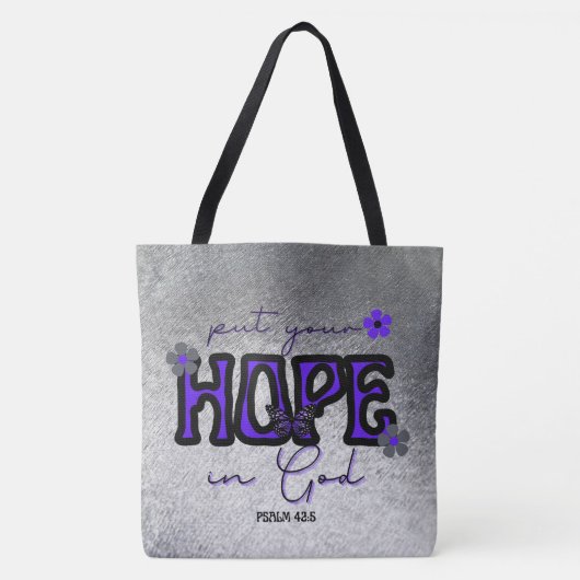 Doe je hoop in God Metallic Texture Canvas tas (Voorkant)