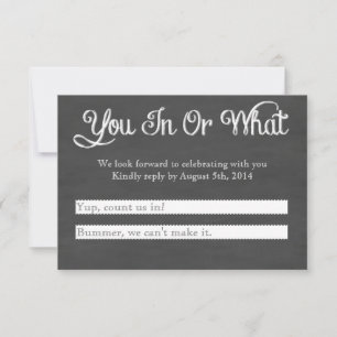 Doe je mee? Krijtbord RSVP Kaartje