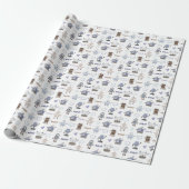 Doe je voordeel met een leuke robot verjaardag voo cadeaupapier (Uitgerold)