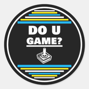 Doe Jij Aan Gamen? B Y W Ronde Sticker