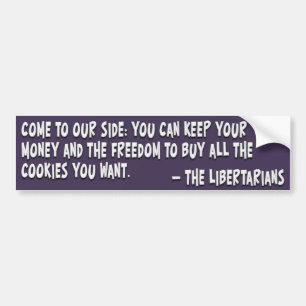 Doe mee aan de donkere kant en word een libertarië bumpersticker