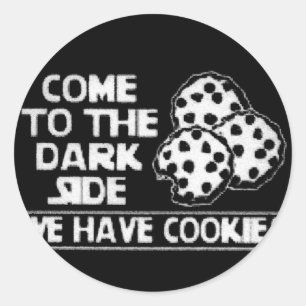 Doe mee aan de donkere zijsticker ronde sticker