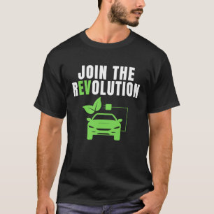 Doe mee aan de EV-revolutie, stuur E-auto's, elekt T-shirt