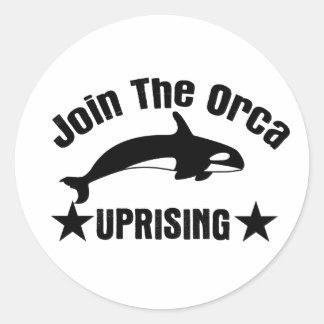 Doe mee aan de Orka opstand Ronde Sticker