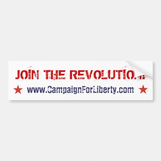 Doe mee aan de revolutie! Bumpersticker (Voorkant)