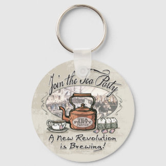 Doe mee aan de Tea Party Tea Shirten en Gifts Sleutelhanger