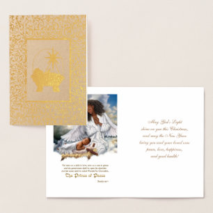 Doe mee aan de wereld. Luxe echte Folie kerstKaart Kaarten